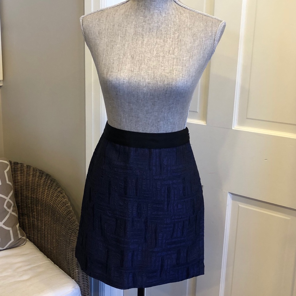 Banana Republic Navy Patterned Mini Skirt